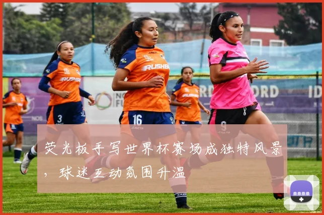 荧光板手写世界杯赛场成独特风景，球迷互动氛围升温