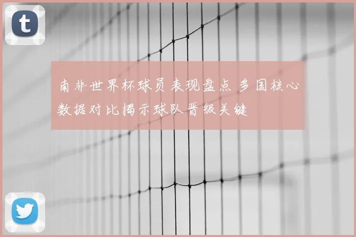 南非世界杯球员表现盘点 多国核心数据对比揭示球队晋级关键